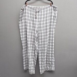 Nautica Sleepwear Pants Mens 3X Gray Plaid 100% Cotton Lounge Pajama Drawstring